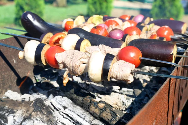 Barbecue in brazier closeup — Stock Photo, Image