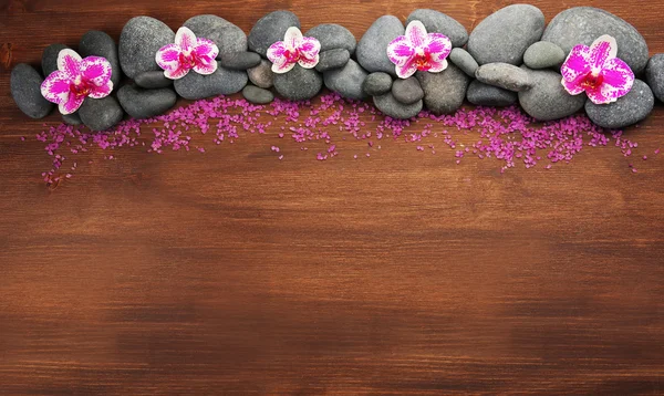 Spa stones and orchids — Stock Photo, Image