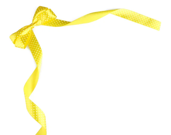 Żółta wstążka łuk na białym tle — Zdjęcie stockowe