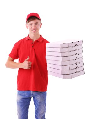 Pizza kutuları ile servis elemanı