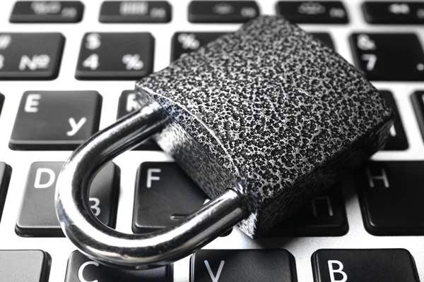 Lock on laptop keyboard — Stock Photo, Image