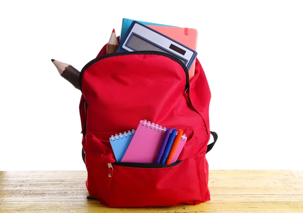 Bag with school equipment — Stock Photo, Image