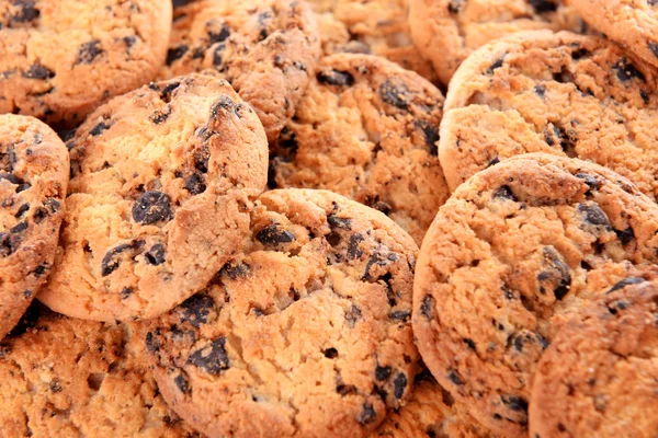 Cookies com migalhas de chocolate fundo — Fotografia de Stock