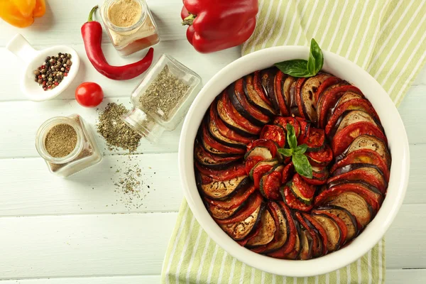 Ratatouille - traditional French Provencal vegetable dish cooked in oven — Stock Photo, Image