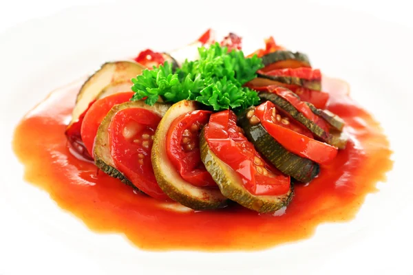 Ratatouille em prato, close-up — Fotografia de Stock