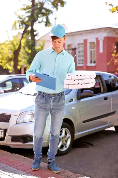 Pizza delivery boy — Stock Photo, Image