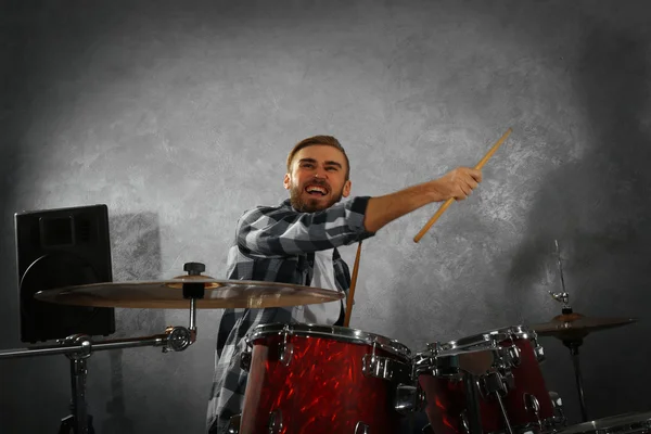 Musician playing drums — Stock Photo, Image