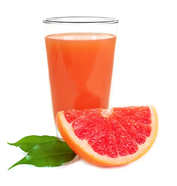 Citrus juice and fresh fruits isolated on white — Stock Photo, Image
