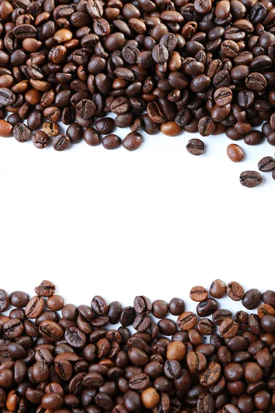 Marco de granos de café sobre fondo blanco — Foto de Stock