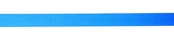 Blue satin ribbon isolated on white — Stock Photo, Image