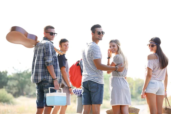 Group Young Happy People Rest — Stock Photo, Image