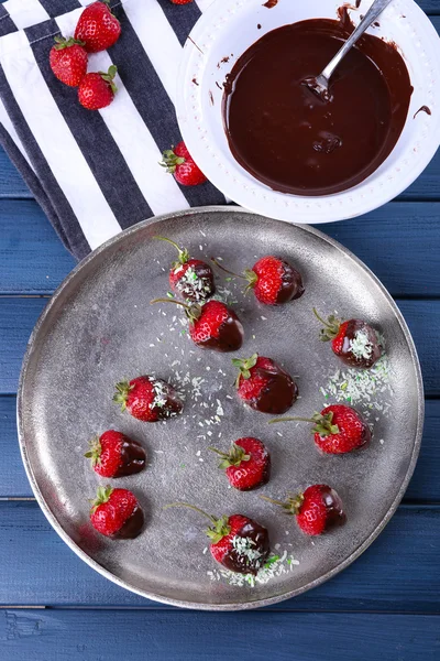 美味的草莓巧克力 — 图库照片