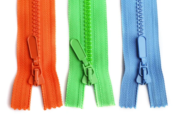 Colourful collection of zippers — Stock Photo, Image