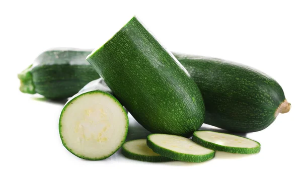 Zucchine fresche isolate su bianco — Foto Stock