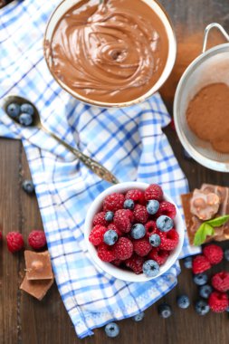 Çikolatalı Krema ve olgun çilek