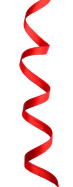 Kırmızı kurdele beyaz üzerine izole