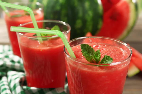Glasses of watermelon juice — Stock Photo, Image