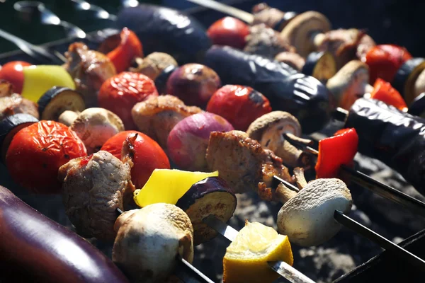 Barbecue in brazier closeup — Stock Photo, Image