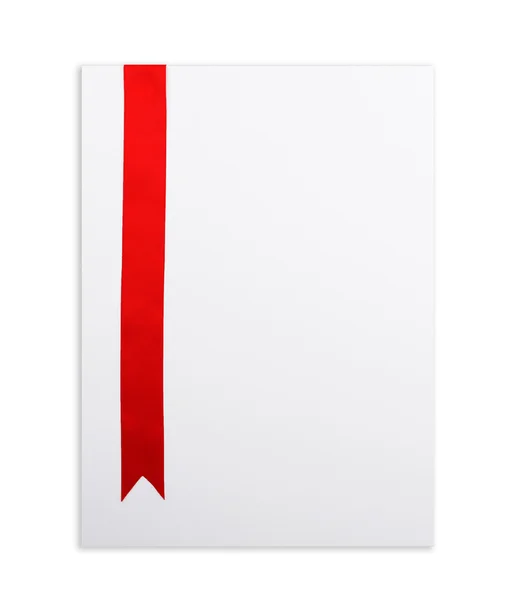 Czerwona wstążka izolowana na białym — Zdjęcie stockowe