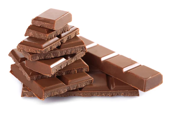 Milk chocolate pieces — Stock Photo, Image