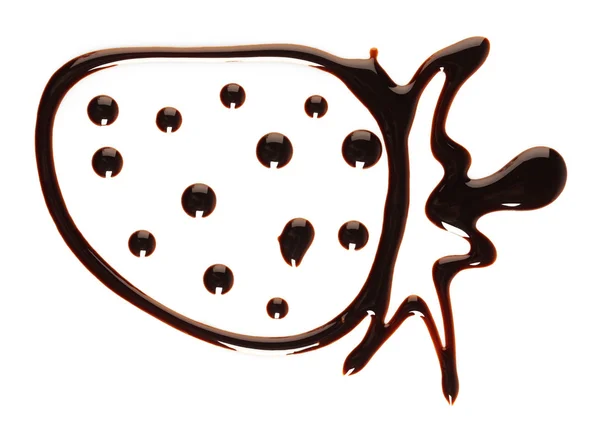ซิลูเอทของสตรอเบอร์รี่ช็อคโกแลตที่วาด — ภาพถ่ายสต็อก