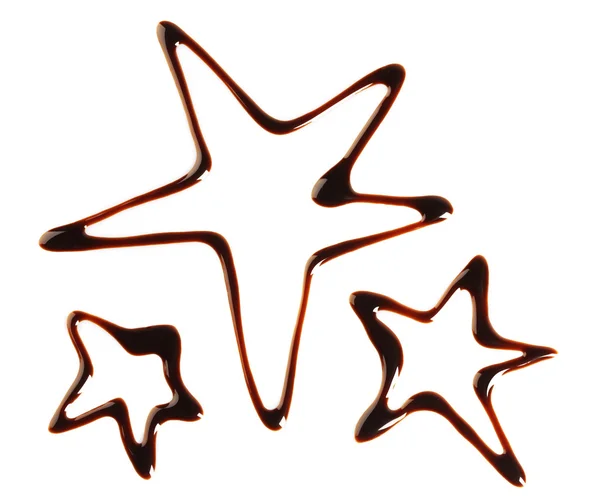 Silhueta de estrelas de chocolate desenhadas — Fotografia de Stock