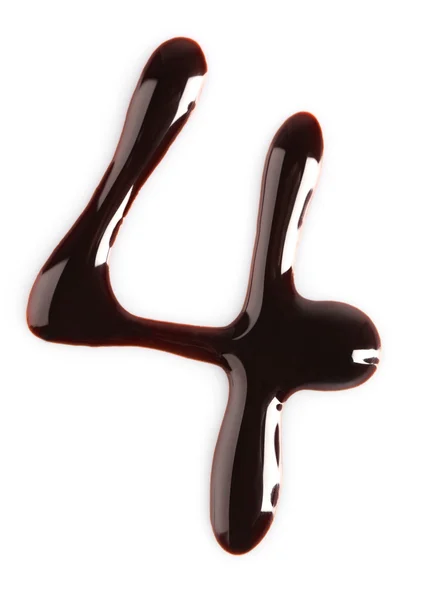 Silhouette of drawn chocolate figure four — Stock Photo, Image