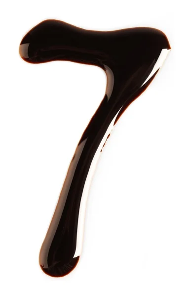 Silhouet van getekende chocolade figuur zeven — Stockfoto