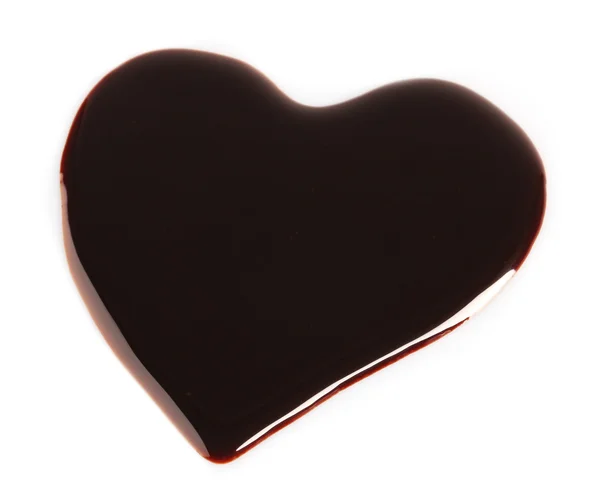 Силуэт нарисованного шоколадного сердца — стоковое фото