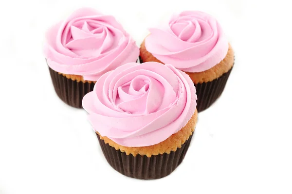 Gustosi cupcake, isolati su bianco — Foto Stock