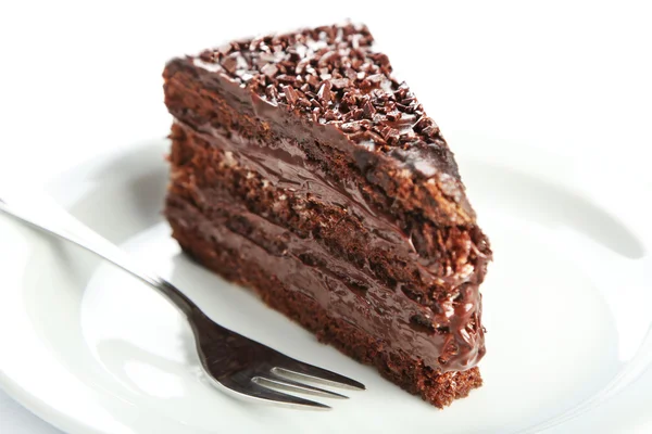 Chocolate cake with chocolate cream — Stock Photo, Image