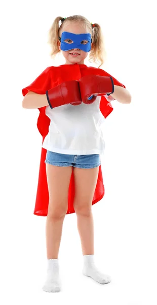 Hermosa niña rubia superhéroe — Foto de Stock