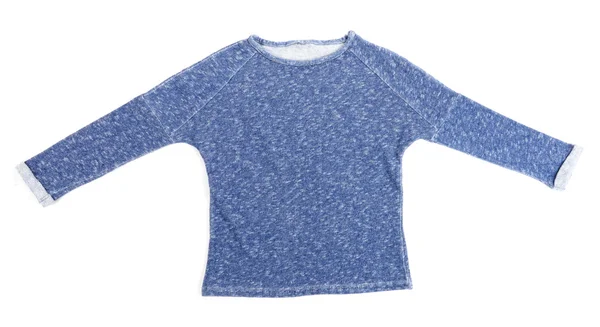 Синий короткий пуловер изолирован на белом фоне — стоковое фото