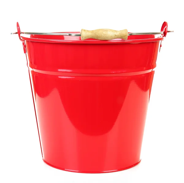 Red bucket isolated on white — Stock Photo, Image