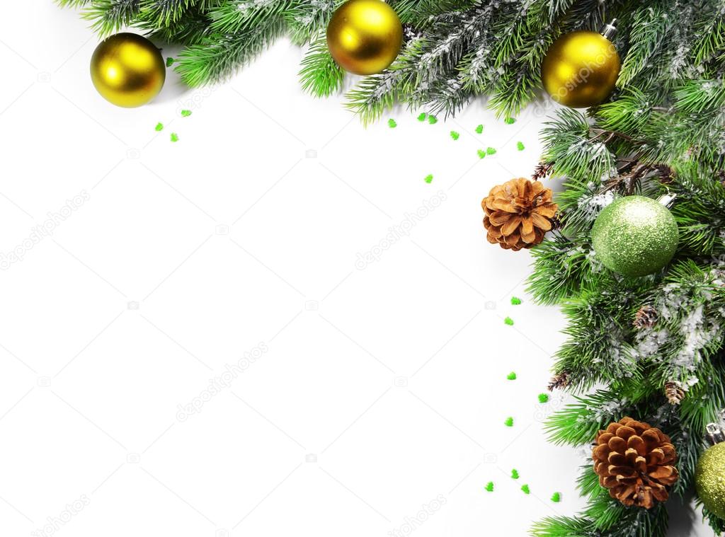 Christmas decoration frame isolated on white