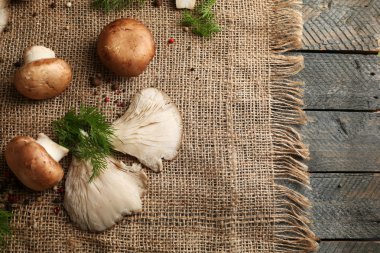 Çul arka plan üzerinde mantar