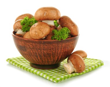 beyaz izole kase mantar