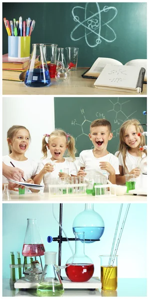 Урок хімії в школі — стокове фото