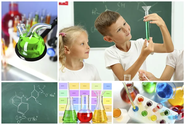 Lekcja chemii w szkole — Zdjęcie stockowe