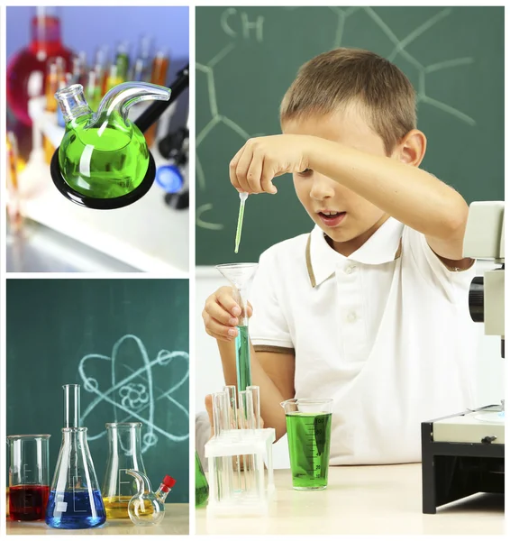 Chemistry lesson in school — Stock Photo, Image