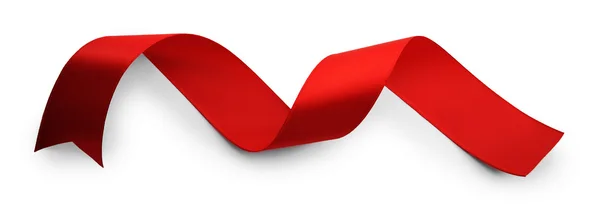 Červená stuha izolovaná na bílém — Stock fotografie