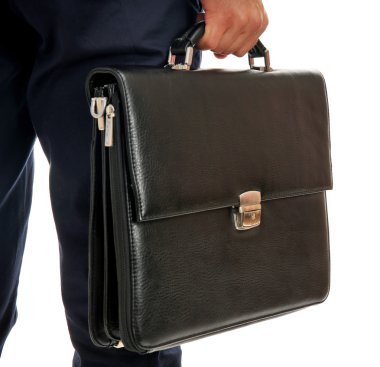 Evrak çantası ile takım elbiseli adam 