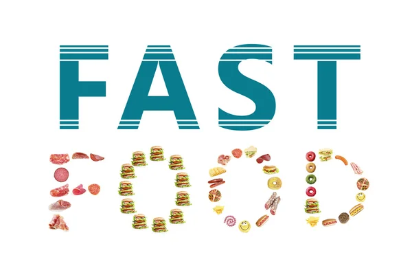 Fast Food szó — Stock Fotó