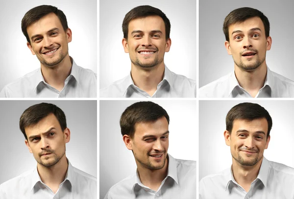 Man expressing different emotions — Stock Photo, Image