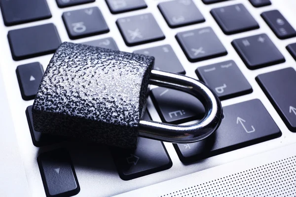 Lock on laptop keyboard — Stock Photo, Image