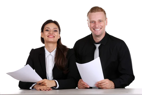 TV-Moderatoren-Training zum Nachrichtenerzählen — Stockfoto