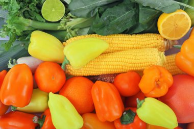 Çeşitli ham organik sebze yakın çekim kompozisyonu