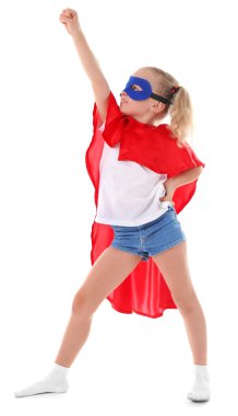 Güzel sarışın süper kahraman küçük kız