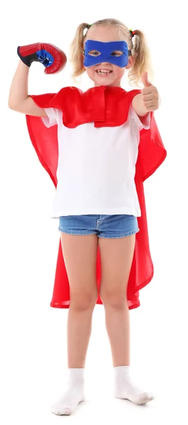 Beautiful blonde superhero little girl — Stock Photo, Image