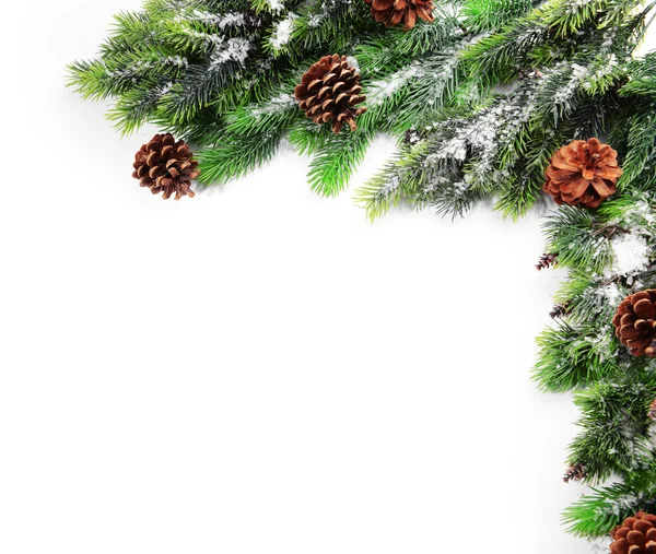 Noel dekorasyon çerçevesi beyaza izole edilmiş — Stok fotoğraf